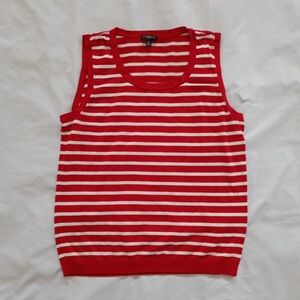 Talbots Red and White Striped sleeveless Top MP